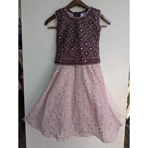 Girls Indian Partywear Beautiful Pink And Purple Lehnga Choli Size 26